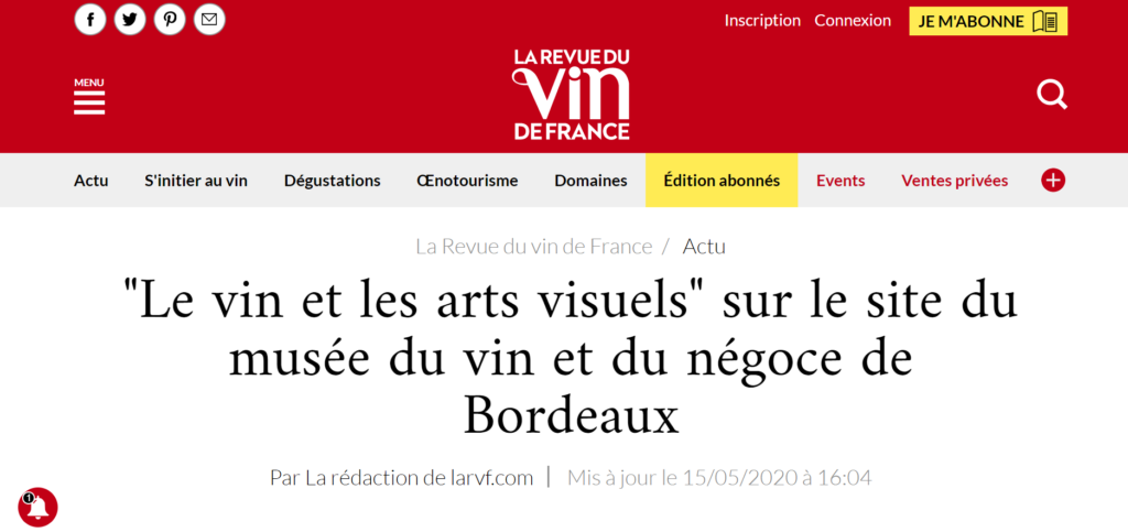 Image du site internet La revue du vin de France, parlant du musée du vin de Bordeaux.
